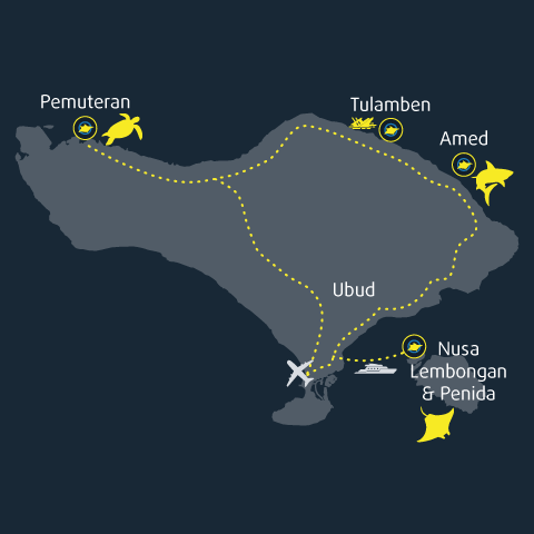 14 Days Safari Bali Itinerary Map